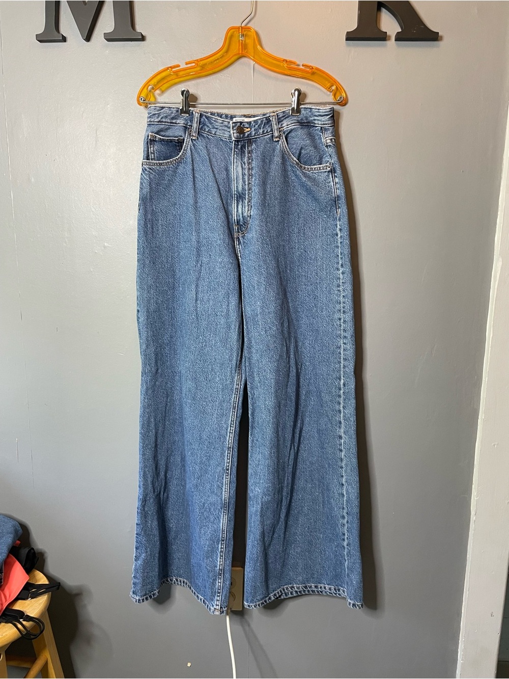Bershka Wide Leg Denim‎ Jeans Light Wash Size 8